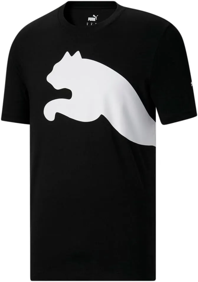 PUMA Mens Oversized Logo Crew Neck Short Sleeve Casual Tops Casual - Black - Size XL