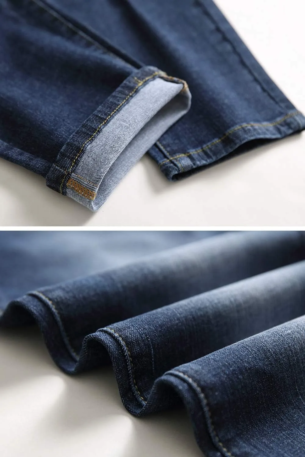 Qazel Vorrlon Men's Blue Skinny Jeans Stretch Washed Slim Fit Pencil Pants