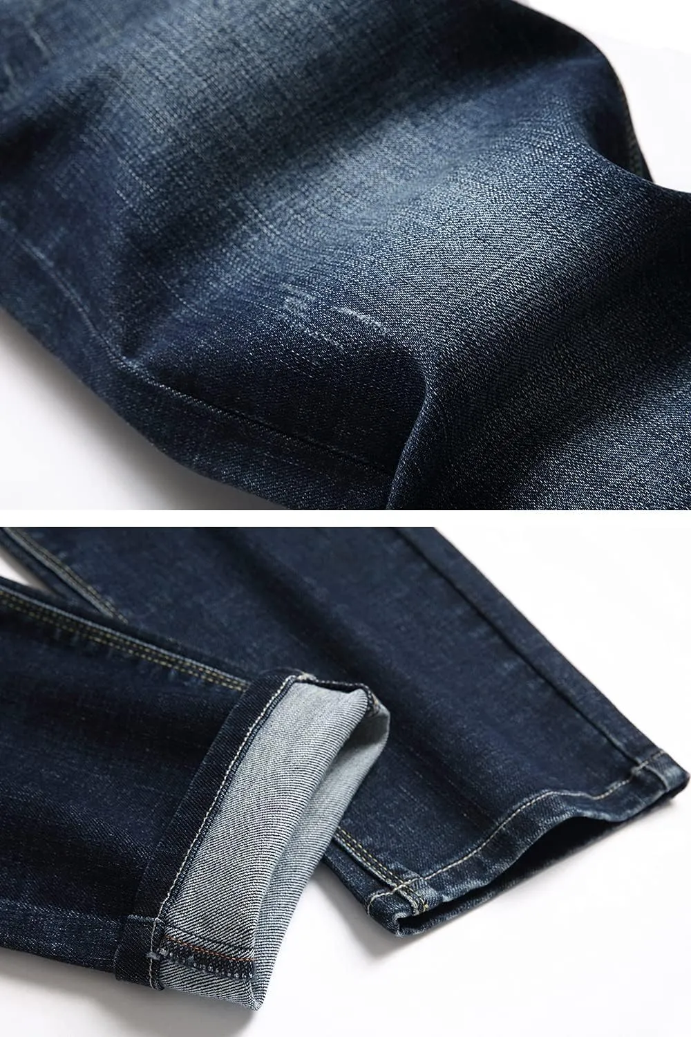 Qazel Vorrlon Men's Blue Skinny Jeans Stretch Washed Slim Fit Pencil Pants