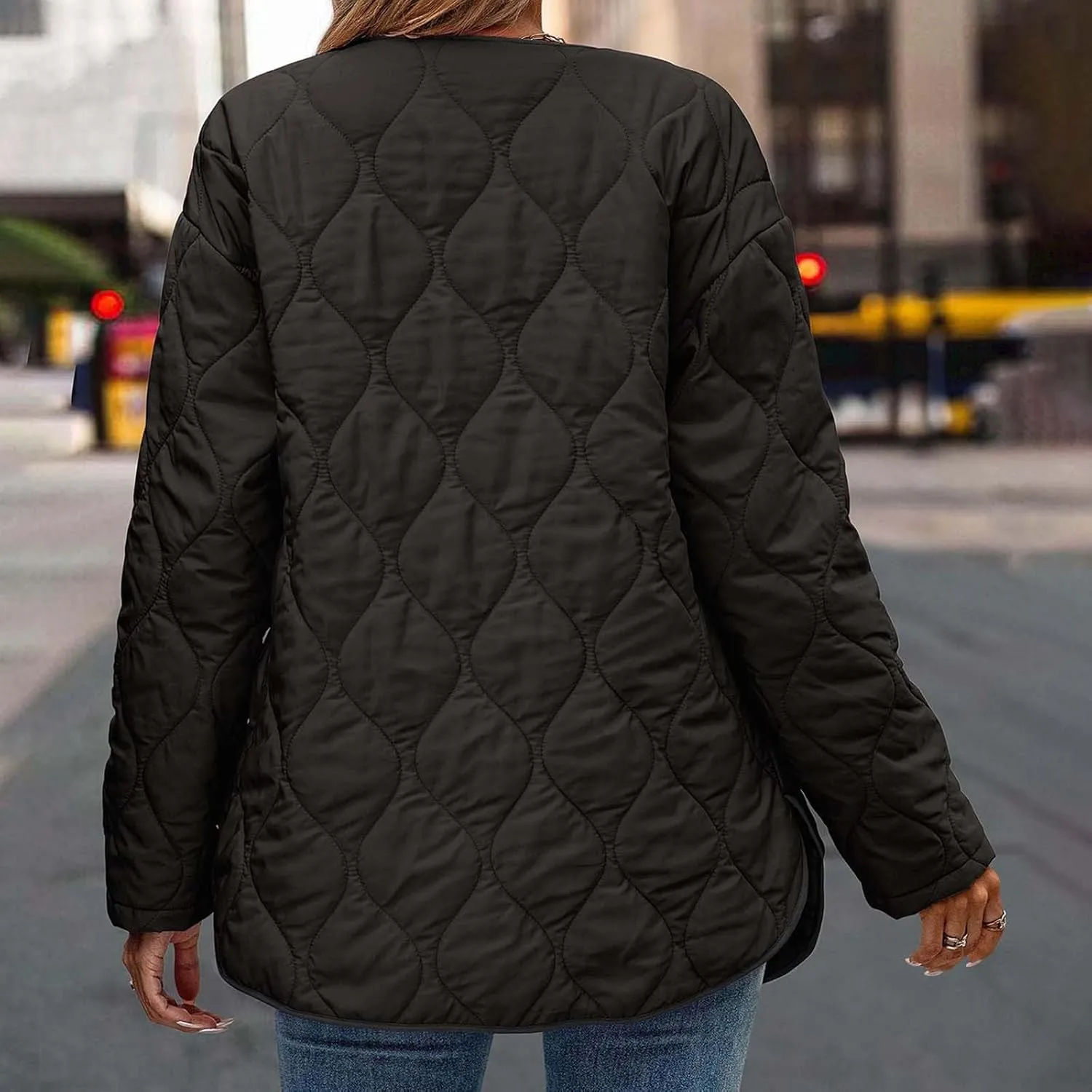 Quilted Jackets for Women Ultra Lightweight Down Jacket Prkas with Button Down Oversized Winter Warm Puffer Coat 2024
