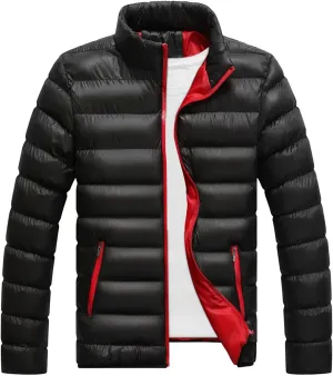 RTRDE Men's Puffy Jackets Lightweight Insulated Puffer Winter Jacket Down Alternative Coat Packable Jacket, XXL-5XL