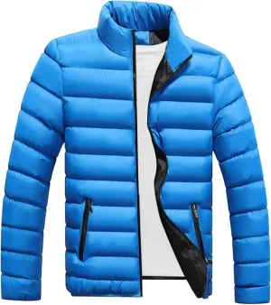 RTRDE Men's Puffy Jackets Lightweight Insulated Puffer Winter Jacket Down Alternative Coat Packable Jacket, XXL-5XL