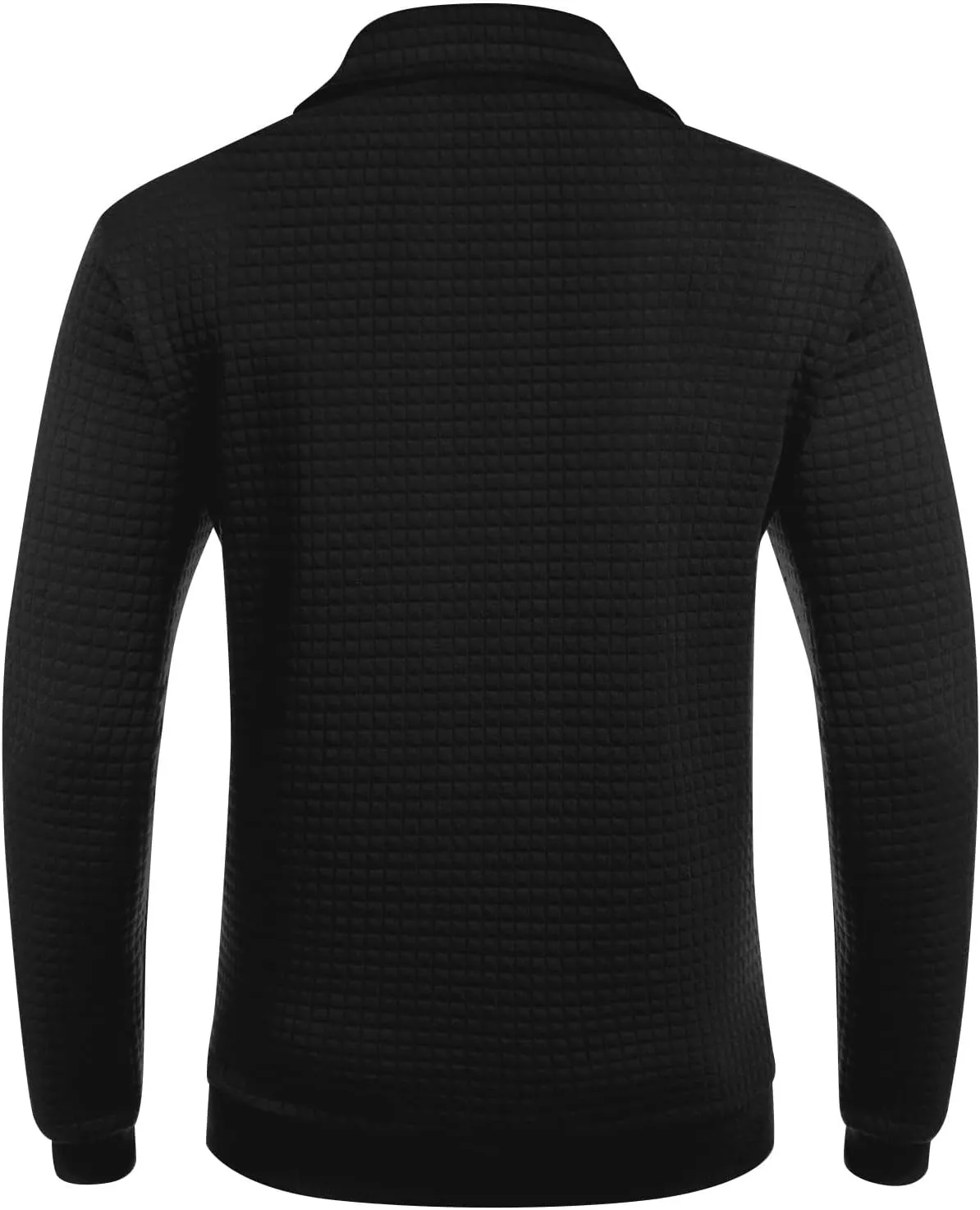 RTRDE Men's Sweatshirts Fashion Quarter Zip Sweatshirt Long Sleeve Solid Plaid Jacquard Pullovers Sweatshirts, S-4XL