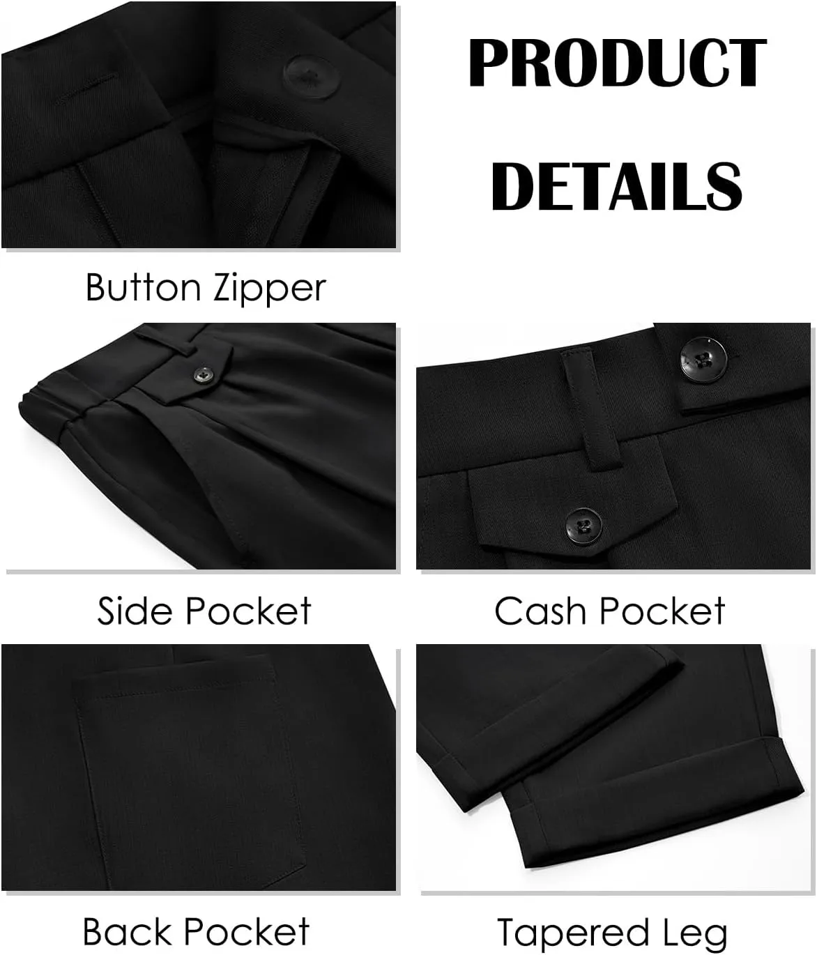 Runcati Mens Slim Fit Dress Pants Pleated Front Skinny Stretch Business Suit Trousers Classic Tapered Work Slacks