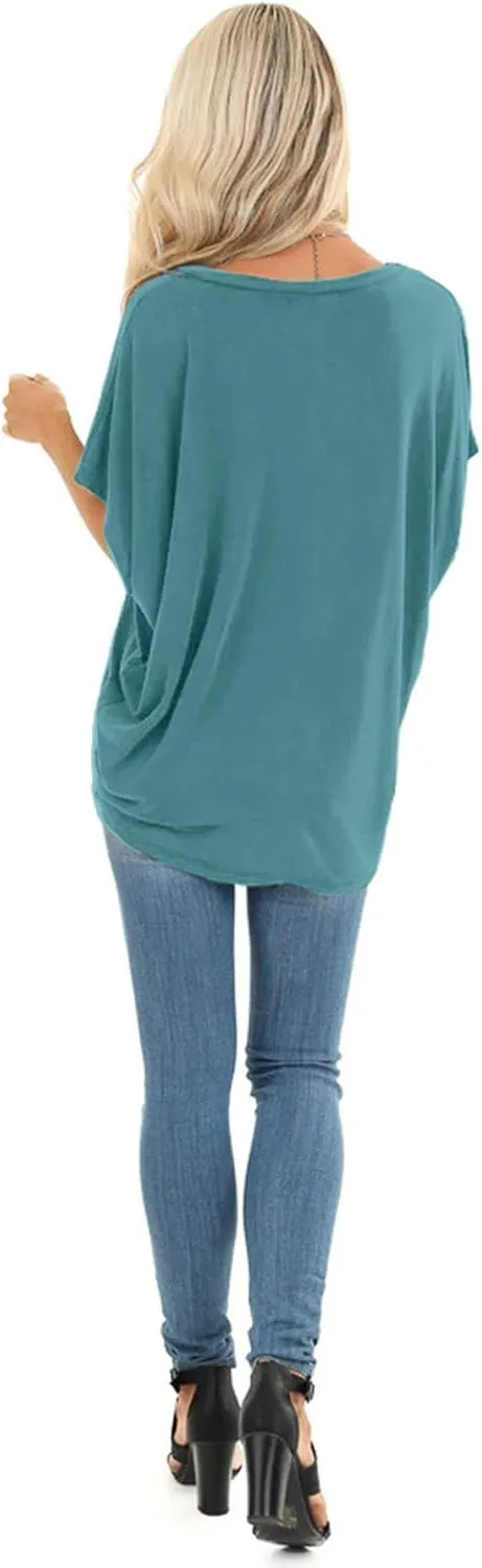 SAMPEEL Womens Summer Dolman Sleeve V Neck Casual Tops Tshirts