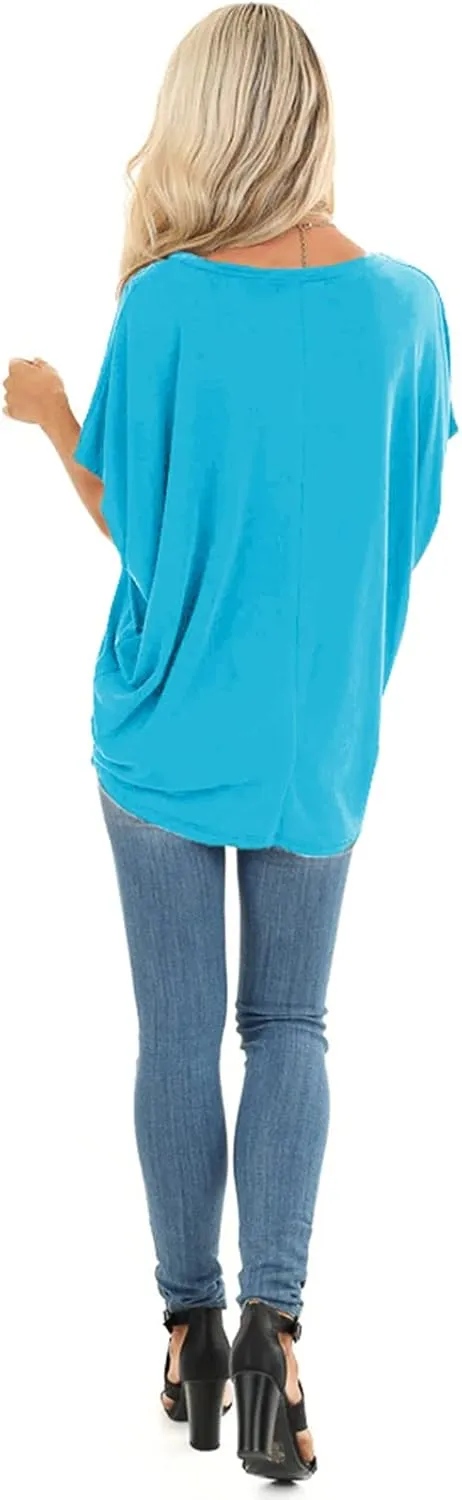 SAMPEEL Womens Summer Dolman Sleeve V Neck Casual Tops Tshirts