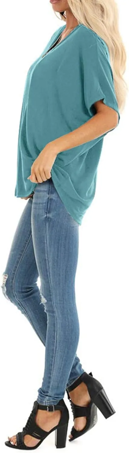 SAMPEEL Womens Summer Dolman Sleeve V Neck Casual Tops Tshirts