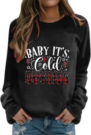 SHAOBGE Womens Christmas Print Sweatshirt Round Neck Fit Pullover Tops Casual Long Sleeve Workout Loose Winged Sweatshirt