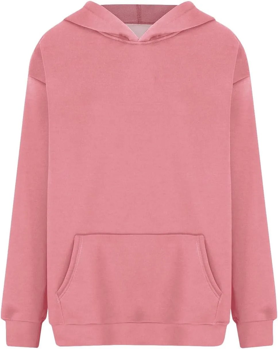SHAOBGE Womens Fall Oversized Sweatshirts Fleece Hoodies Long Sleeve Shirts Pullover Winter Clothes with Pocket