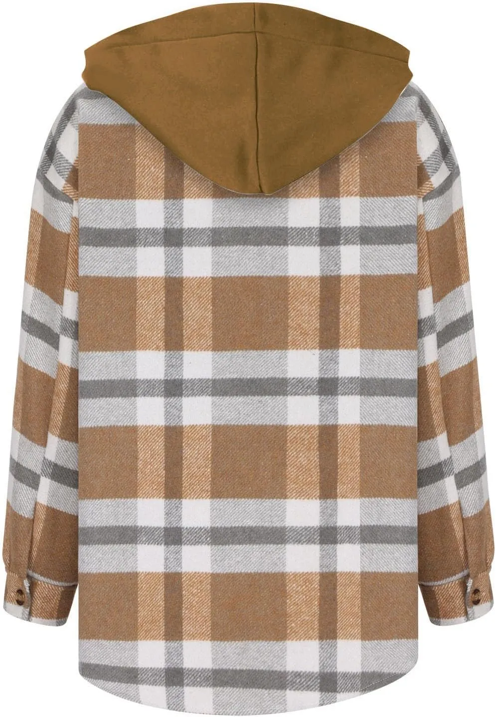 SHAOBGE Womens Plaid Shacket Fall Jacket Fleece Lined Button Down Peacoats Plaid Lapel Casual Coats Y2K Shirt Jackets 2023