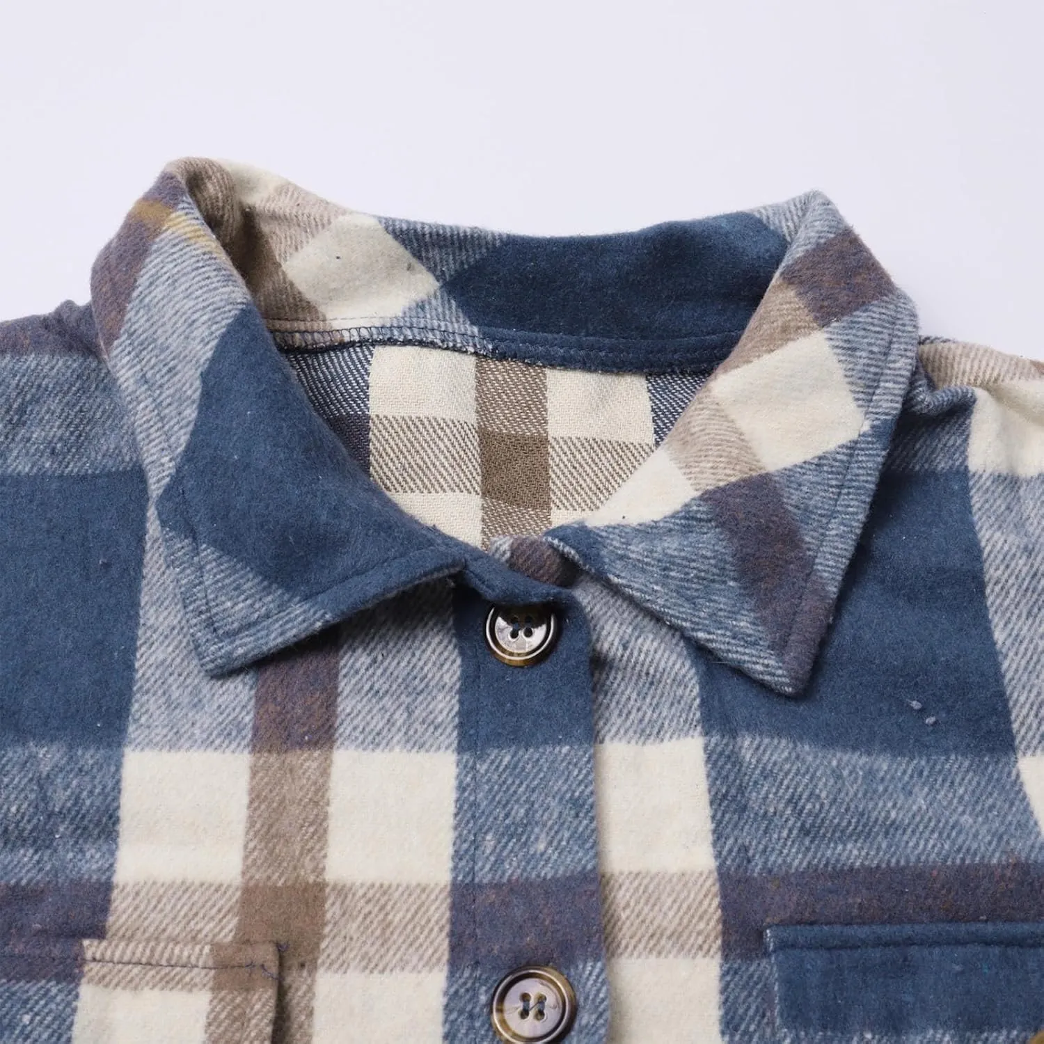 SHAOBGE Womens Plaid Shacket Fall Jacket Fleece Lined Button Down Peacoats Plaid Lapel Casual Coats Y2K Shirt Jackets 2023