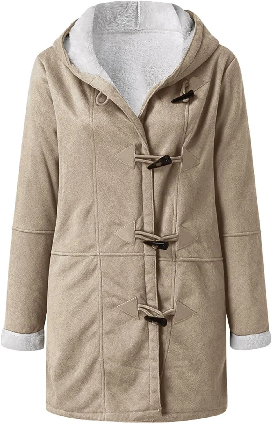Sherpa Fleece Lined Jacket For Women 2024 Winter Warm Shearling Coat Casual Loose Plus Size Hooded Jackets With Pocket