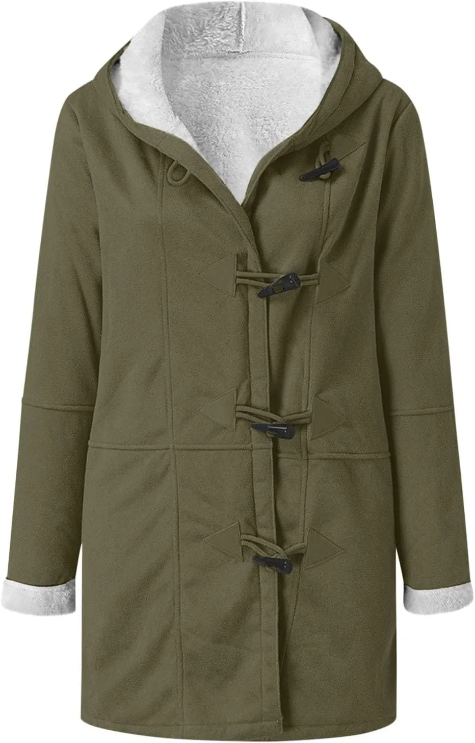 Sherpa Jacket for Women 2024 Winter Warm Coat Fleece Lined Coat Mid Length Winter Jacket Plus Size Sherpa Outwear