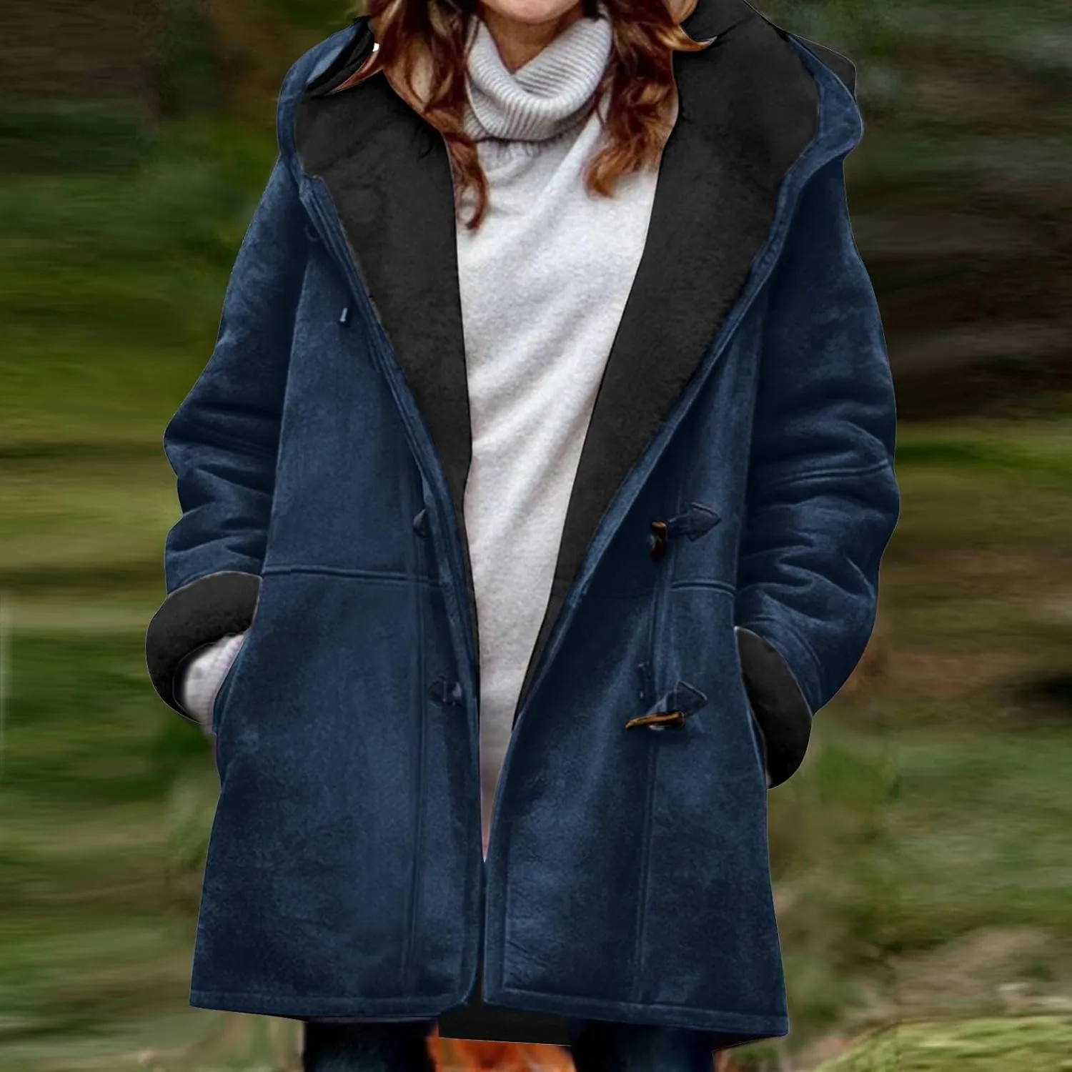 Sherpa Jacket for Women 2024 Winter Warm Coat Fleece Lined Coat Mid Length Winter Jacket Plus Size Sherpa Outwear
