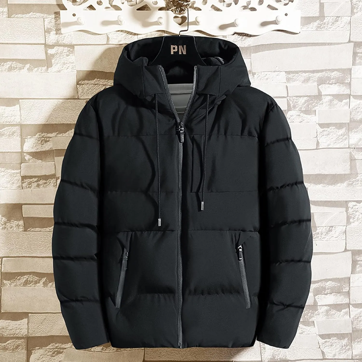 SHOPESSA Mens Down Jackets & Parkas Thicken Puffer Coat Warm Jacket Mens Coats and Jackets Winter Cold Weather Warm Clothes