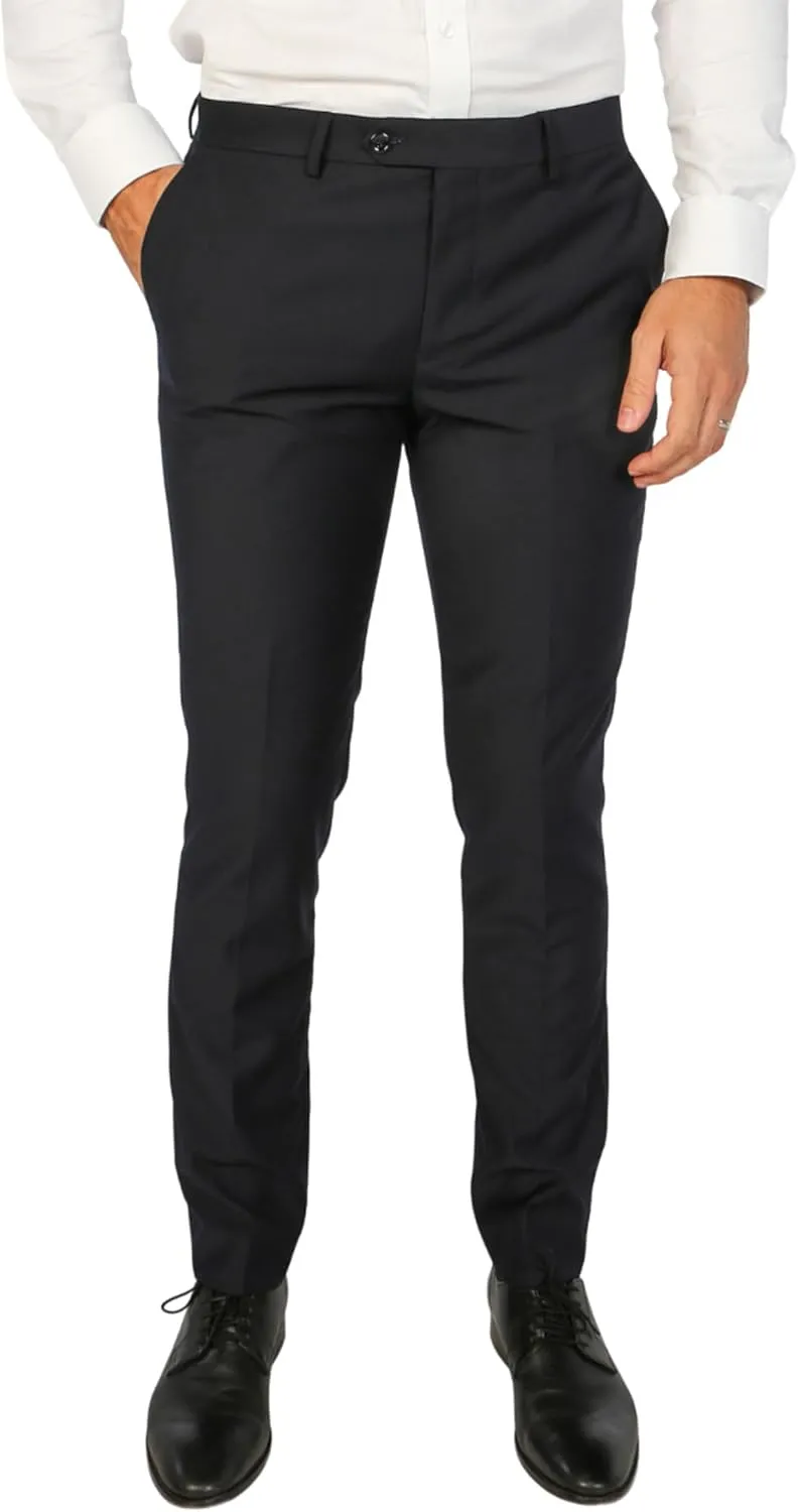 SIRRI Mens Classic Tailored Navy Blue Wedding Dress - Formal Set of 3 Sold Separately