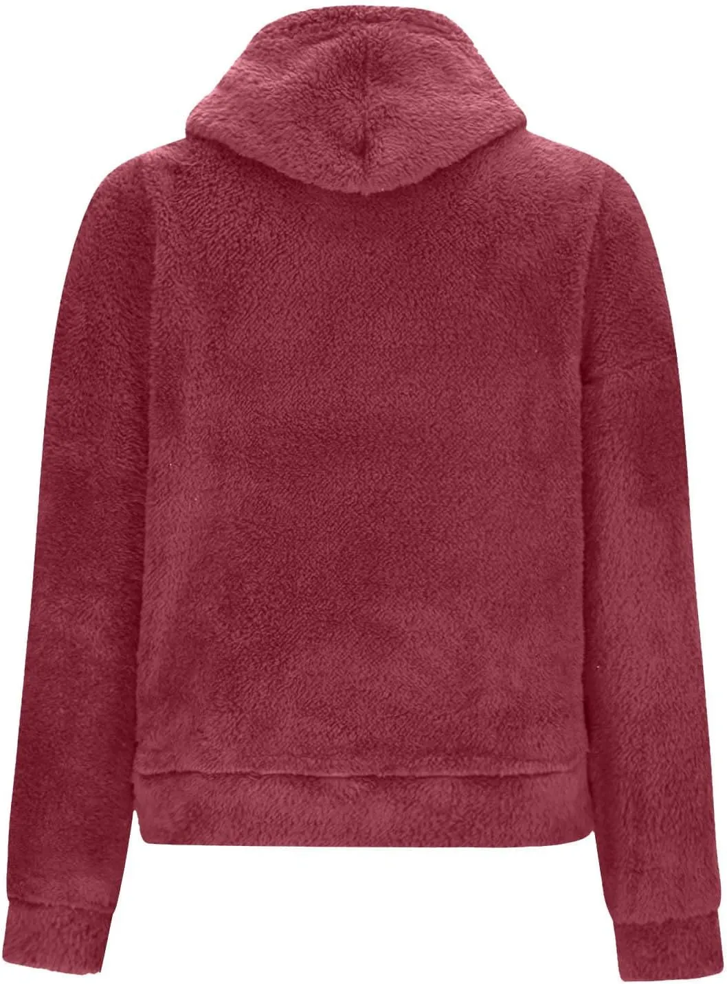 SMIDOW Women Casual Fuzzy Sweatshirt Faux Fleece Pullover Hoodies Cozy Oversized Pockets Hooded Sweatshirts Fall Fashion 2023