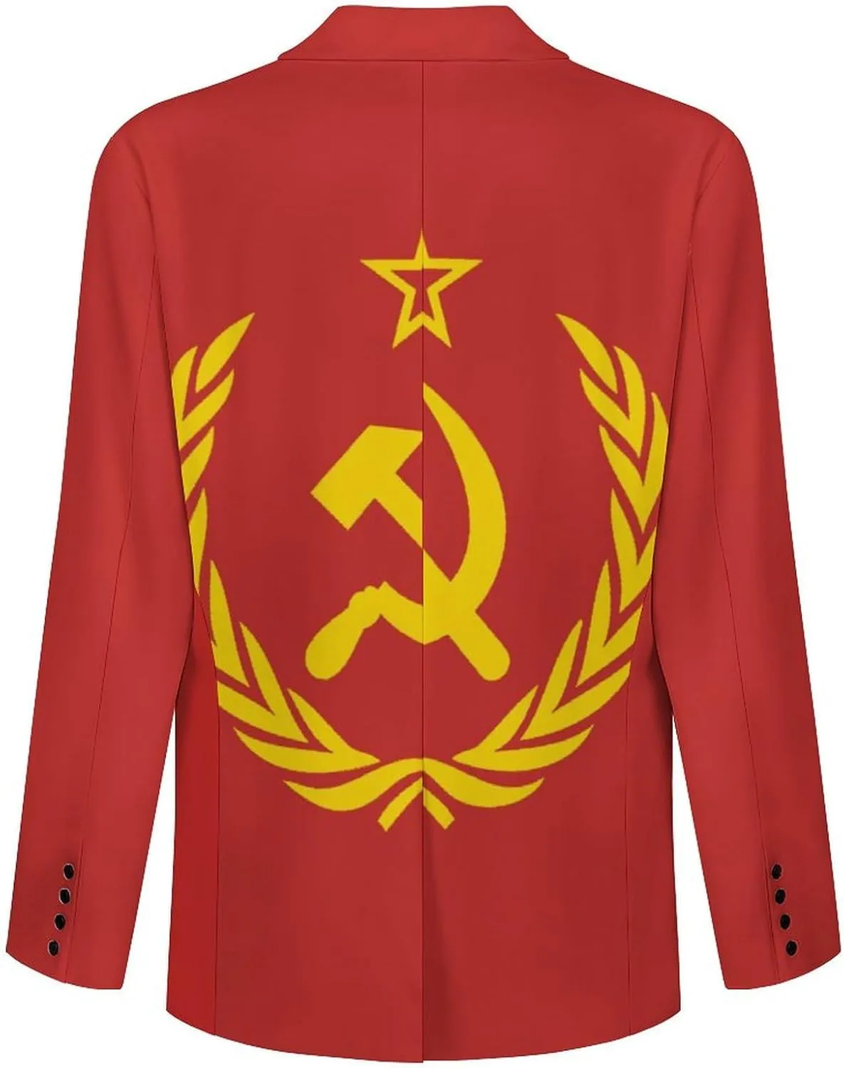 Soviet Union CCCP USSR Emblem Red Mens Blazer Suit Jacket Lightweight Slim Fit Casual Coat