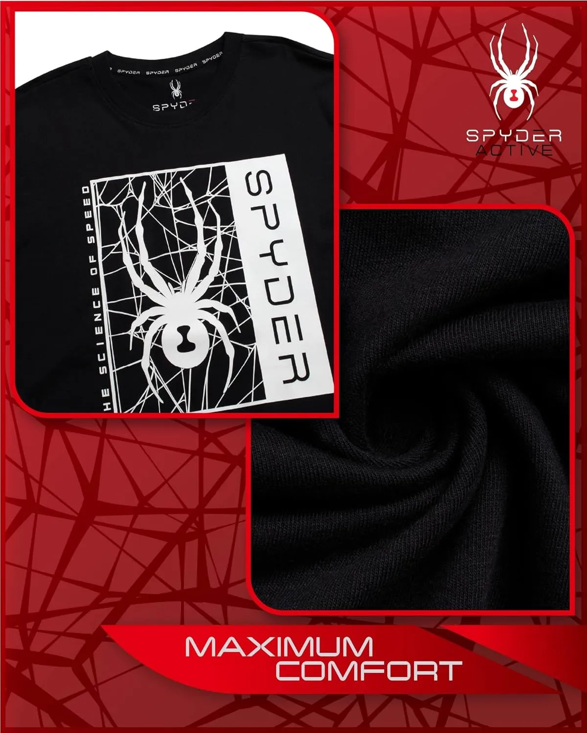 Spyder Mens Graphic T-Shirts - Soft Cotton Blend Classic Crewneck Short Sleeve Shirts for Men, Casual Shirts for Daily Wear