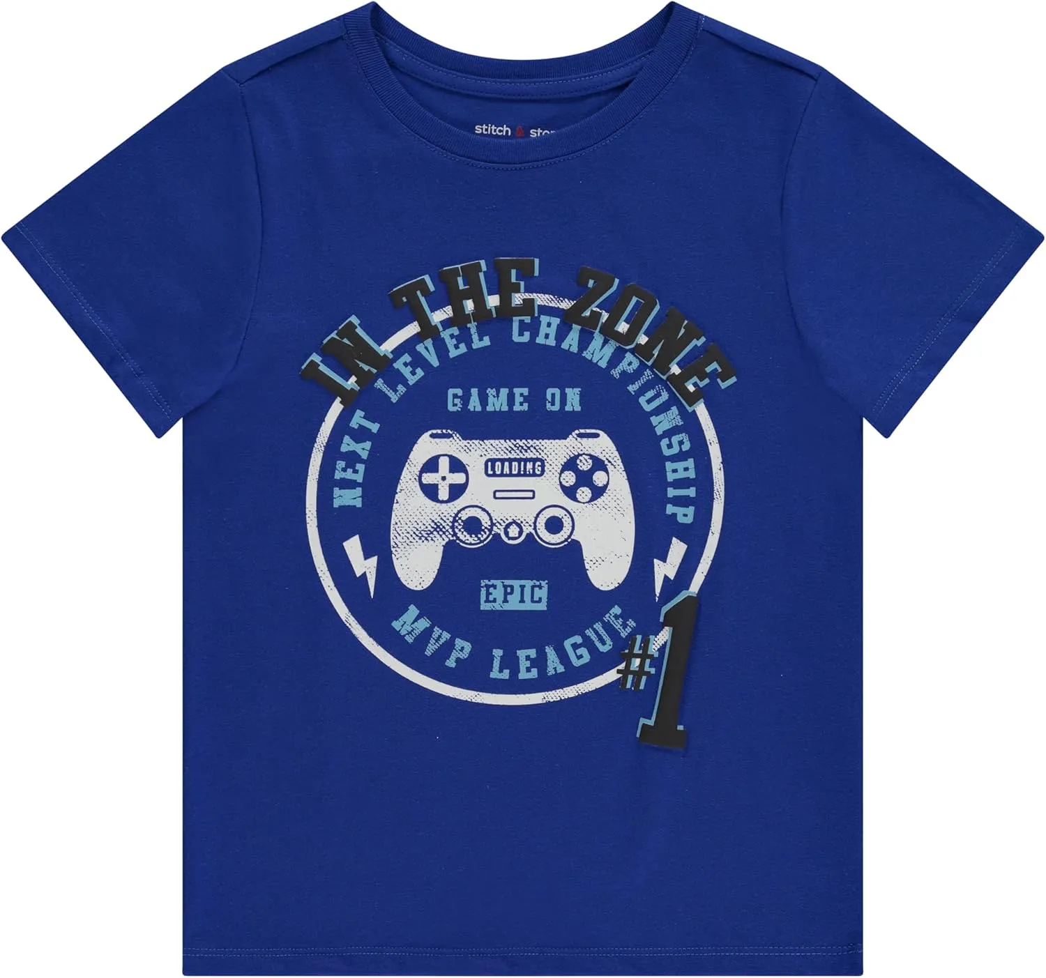 Stitch & Stone Boys 4-Pack Graphic Tees: Comfortable & Stylish T-Shirts for Ages Size 4-14