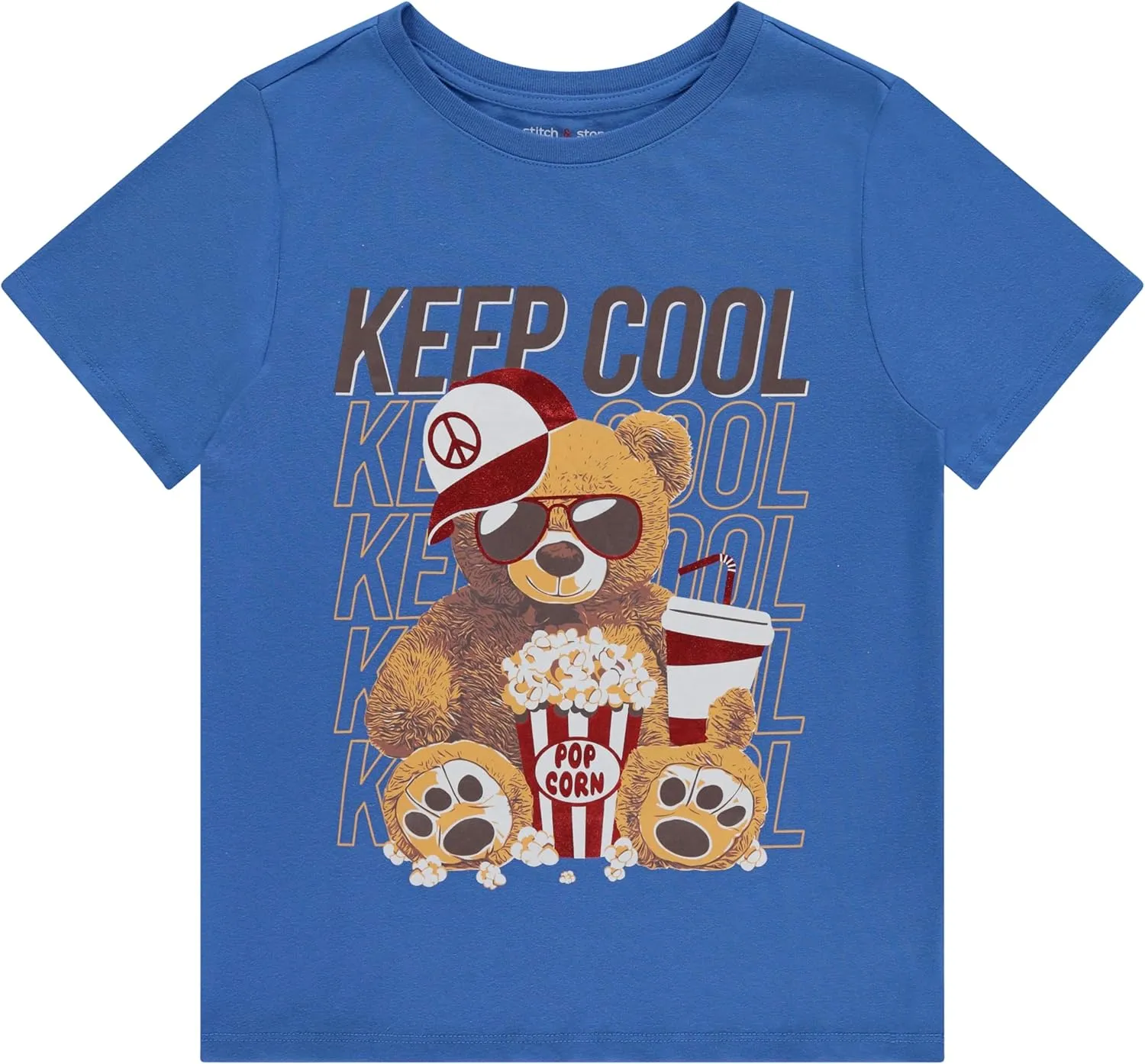 Stitch & Stone Boys 4-Pack Graphic Tees: Comfortable & Stylish T-Shirts for Ages Size 4-14