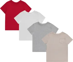 Stitch & Stone Boys 4-Pack Graphic Tees: Comfortable & Stylish T-Shirts for Ages Size 4-14