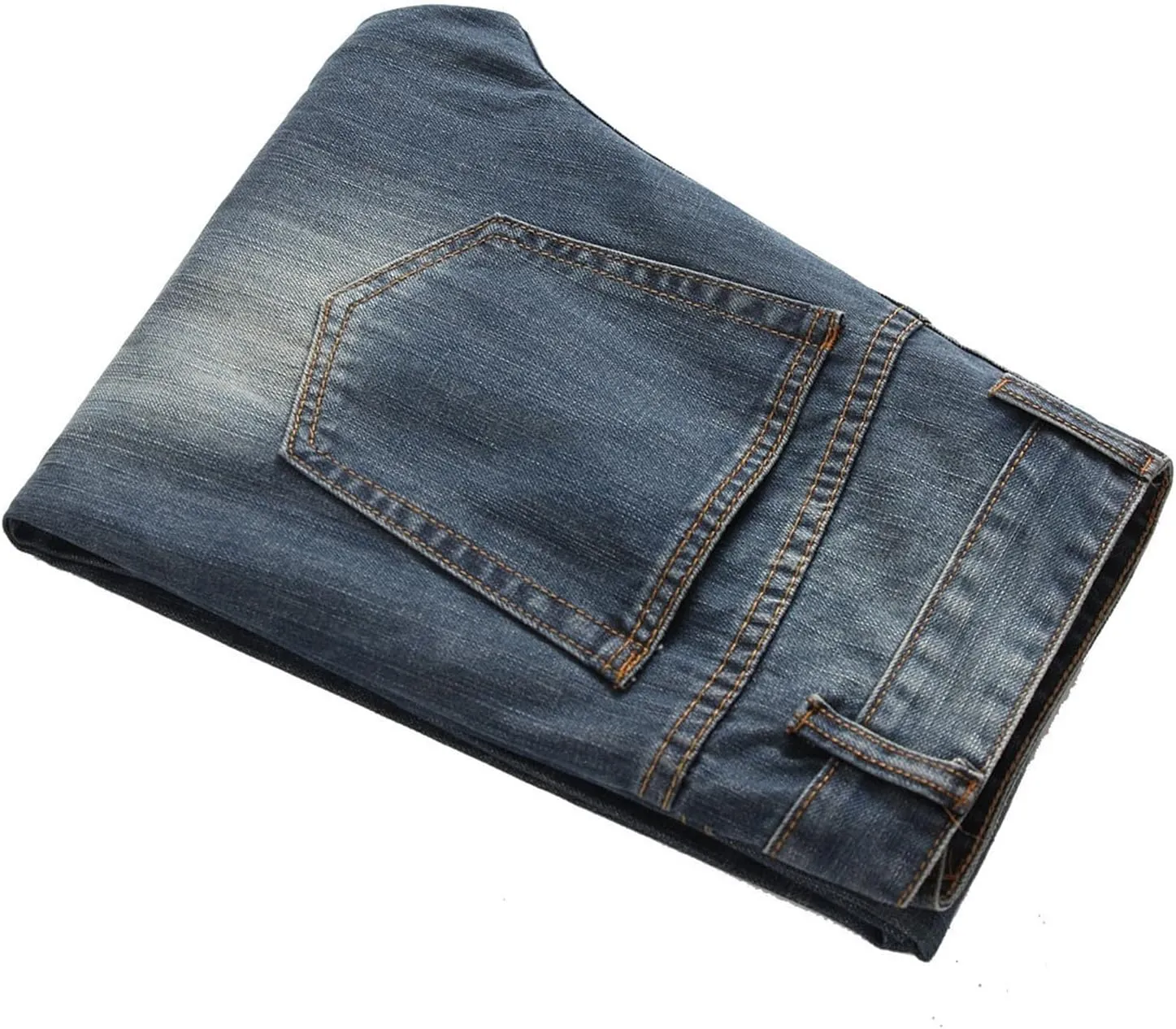 Stretch Stacked Jeans for Men Ripped Slim Fit Straight Leg Hip Hop Trousers Fashion Distressed Skinny Denim Pants