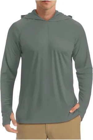 Sun Shirts for Men Hoodie Long Sleeve Casual UPF 50  Uv Protection Fishing Shirt Lightweight Quick Dry Athletic Shirt Dark Gray, Large