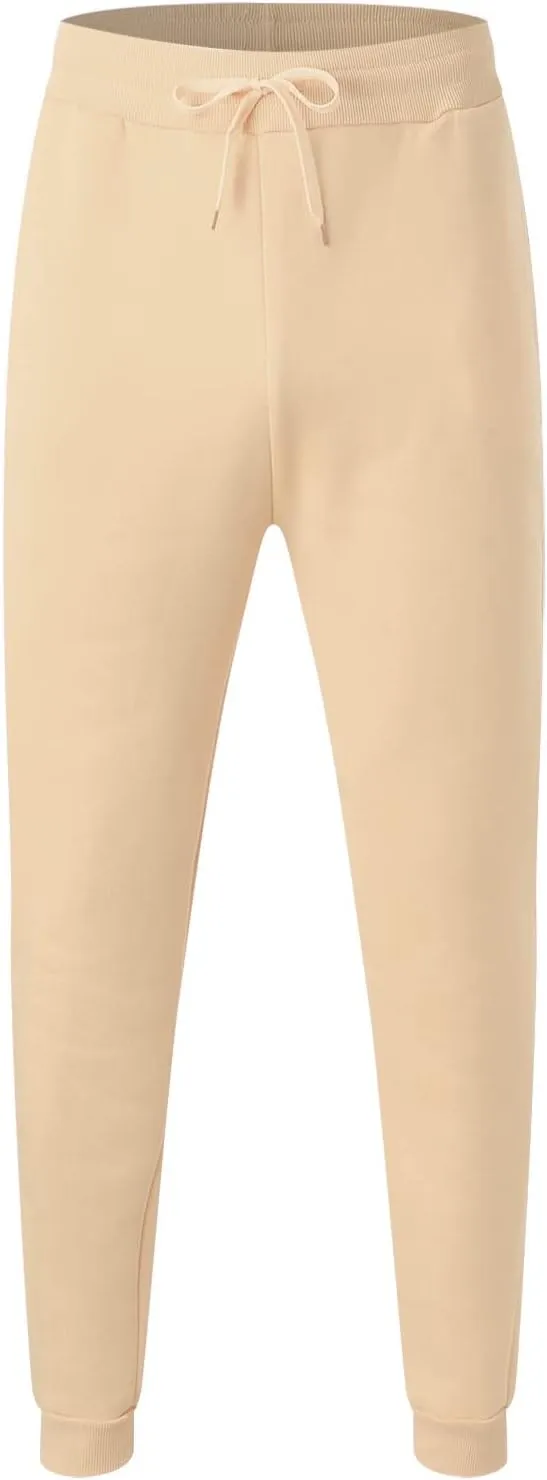 Sweatpants for Men Comfy Track Cuff Lace up Solid Color Workout Pants with Pocket Fleece Active Tech Joggers