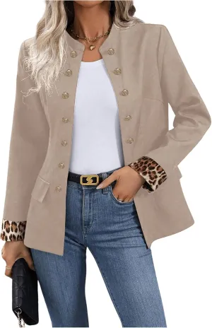 SweatyRocks Women's Casual Blazers Button Open Front Lightweight Work Office Suit Jackets Blazer