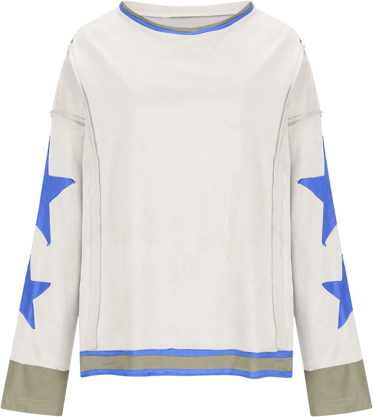 TANGNADE Women Oversized Sweatshirt Long Sleeve Crewneck Pullover Drop Shoulder Cute Tee Shirts 2024 Fall Trendy Clothes