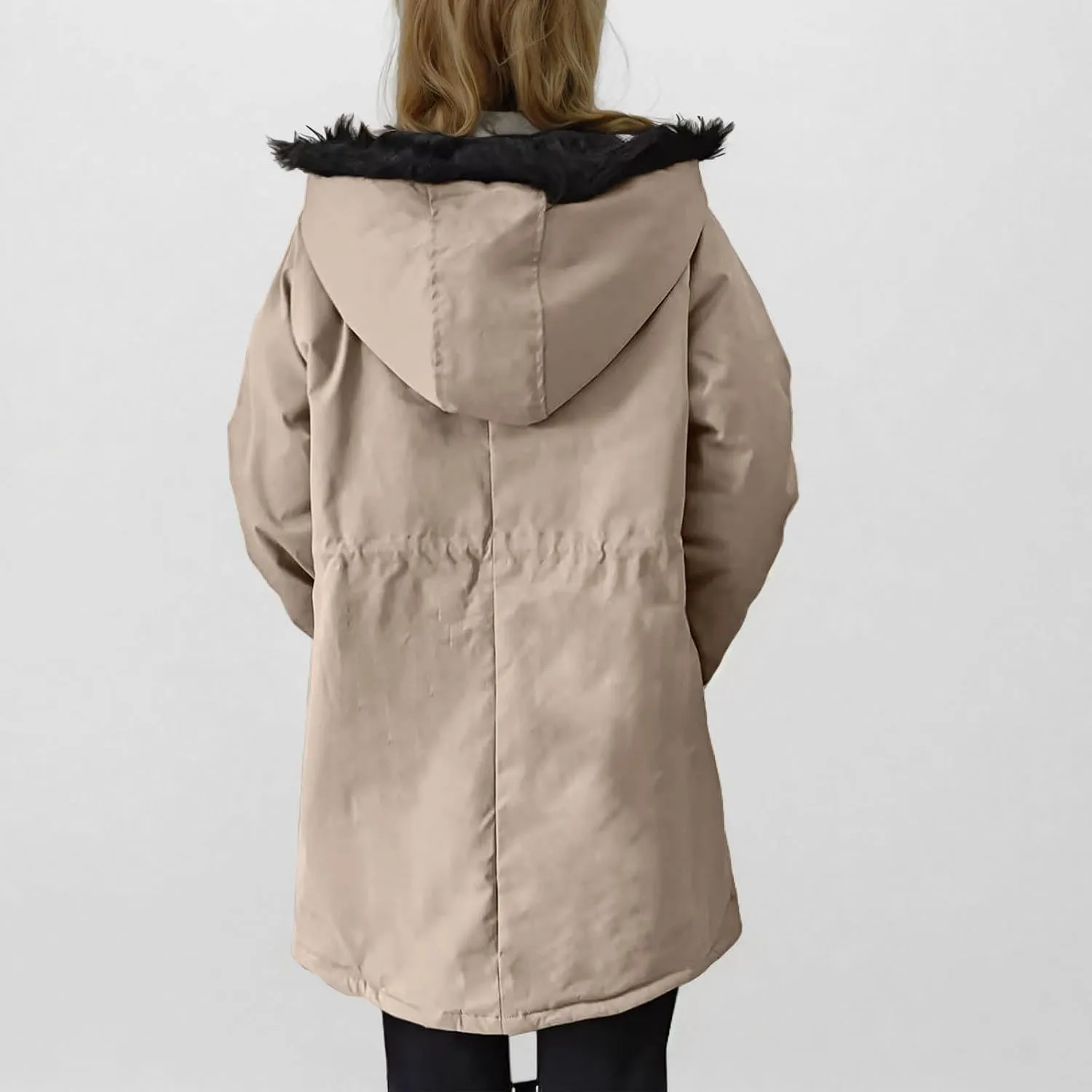Thicken Fleece Parka Women Winter Coat Warm Puffer Jacket Quilted Down Coats Casual Sherpa Outerwear with Furry Hood
