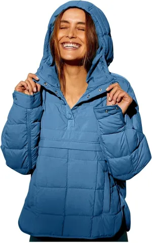Today Prime on Womens Rain Coat Winter Anorak Jacket Women Womens Thickened Down Jacket Water Proof Puffer Jacket Purple Rain Jacket Women Womens Fashion
