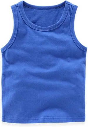 Toddler Baby Boy's Sleeveless Tank Tops Kids Girls Summer Basic Cami Shirts Cotton Athletic Undershirts T-Shirts Vest