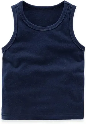Toddler Baby Boy's Sleeveless Tank Tops Kids Girls Summer Basic Cami Shirts Cotton Athletic Undershirts T-Shirts Vest