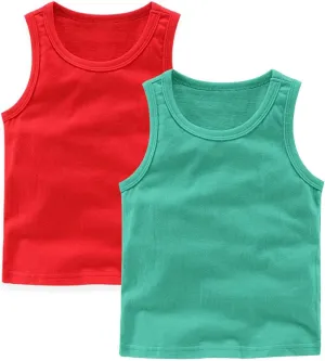 Toddler Baby Boy's Sleeveless Tank Tops Kids Girls Summer Basic Cami Shirts Cotton Athletic Undershirts T-Shirts Vest