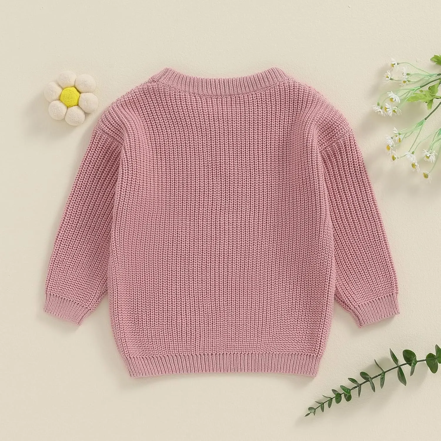 Toddler Baby Girl Boy Knitted Sweater Cardigan Crewneck Long Sleeve Pullover Sweatshirt Top Infant Winter Outfits