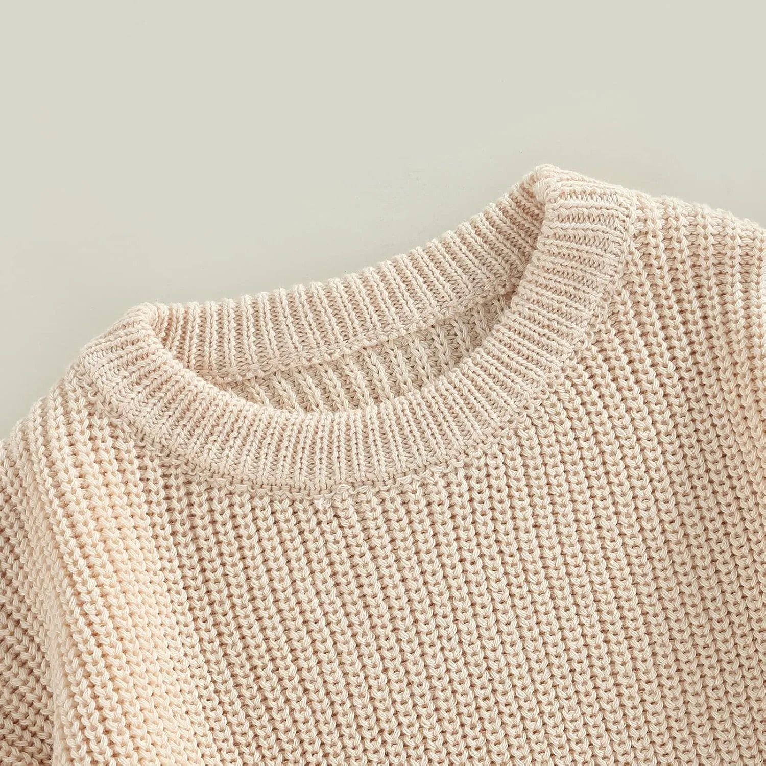 Toddler Baby Girl Boy Knitted Sweater Cardigan Crewneck Long Sleeve Pullover Sweatshirt Top Infant Winter Outfits
