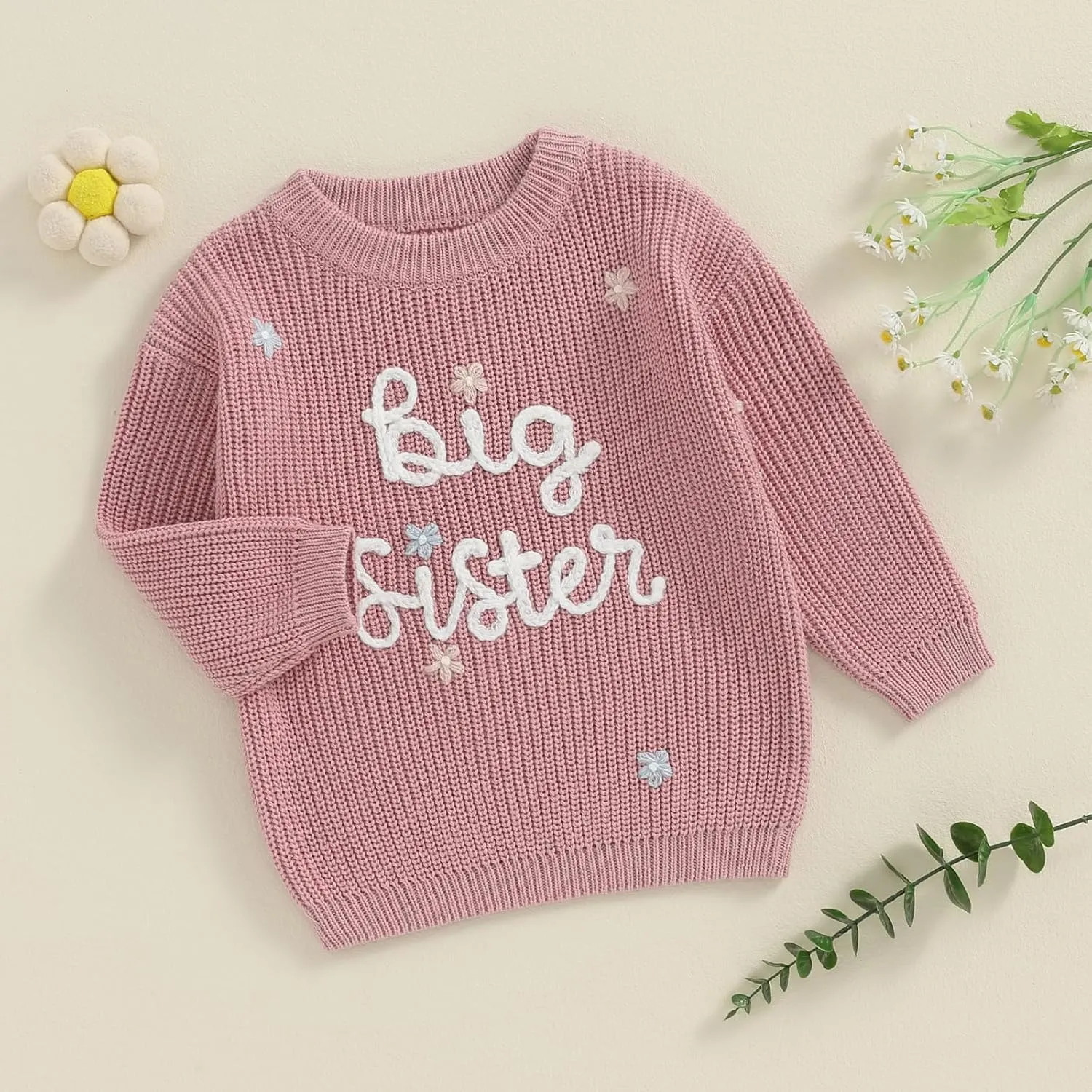 Toddler Baby Girl Boy Knitted Sweater Cardigan Crewneck Long Sleeve Pullover Sweatshirt Top Infant Winter Outfits