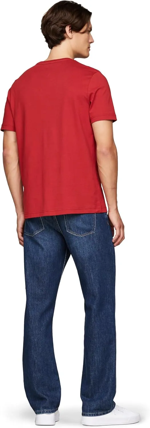 Tommy Hilfiger Men's Short Sleeve Cotton Graphic T-Shirts with Embroidered Flag Logo, Also Available in Big & Tall
