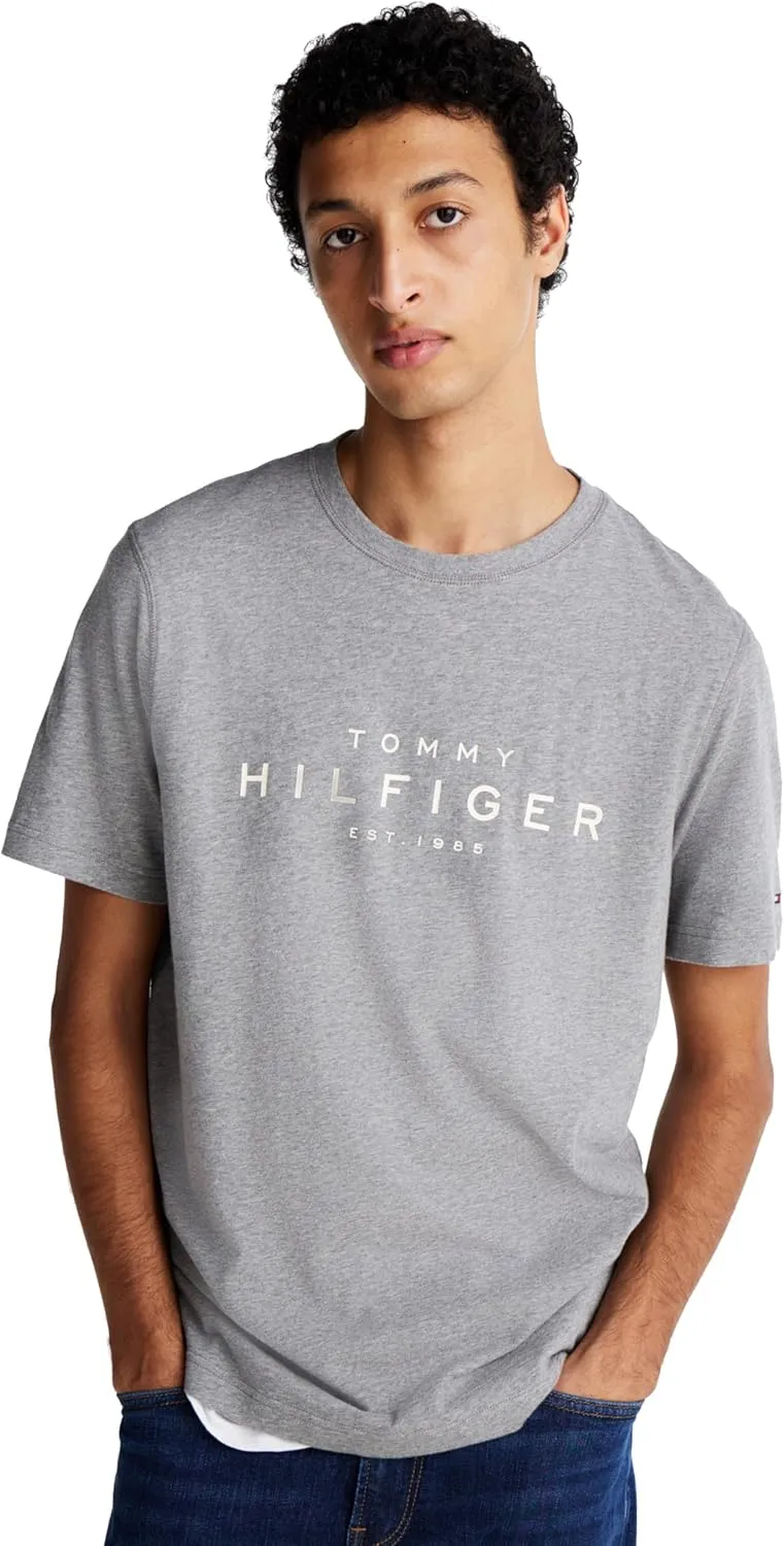 Tommy Hilfiger Men's Short Sleeve Cotton Graphic T-Shirts with Printed Logo, Also Available in Big & Tall
