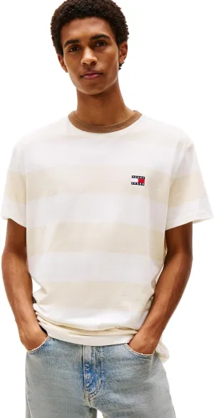 Tommy Jeans Men's Short Sleeve Cotton Graphic T-Shirts with Stripe Design