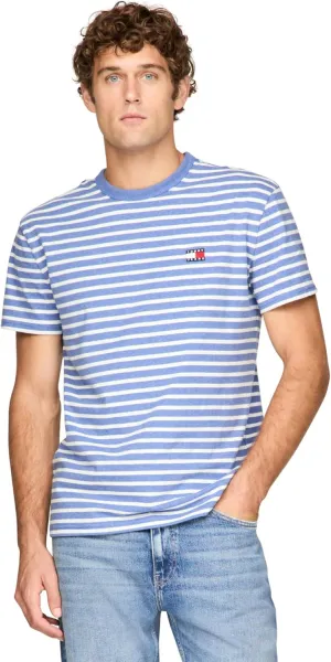 Tommy Jeans Men's Short Sleeve Cotton Graphic T-Shirts with Stripe Design