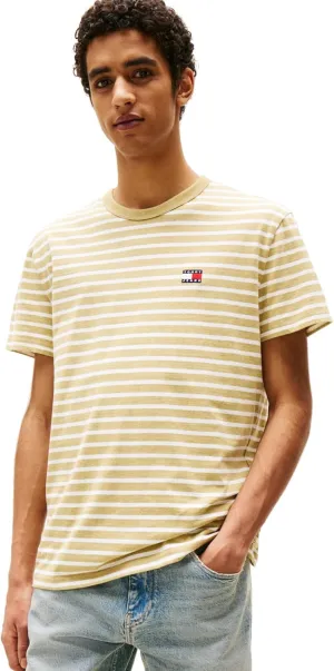 Tommy Jeans Men's Short Sleeve Cotton Graphic T-Shirts with Stripe Design