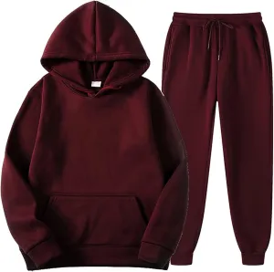 Tracksuit 2 Piece Autumn Winter Solid Casual Jogger Gym Sport Pocket Long Sleeve Sweatsuit Hoodies and Sweatpant Set