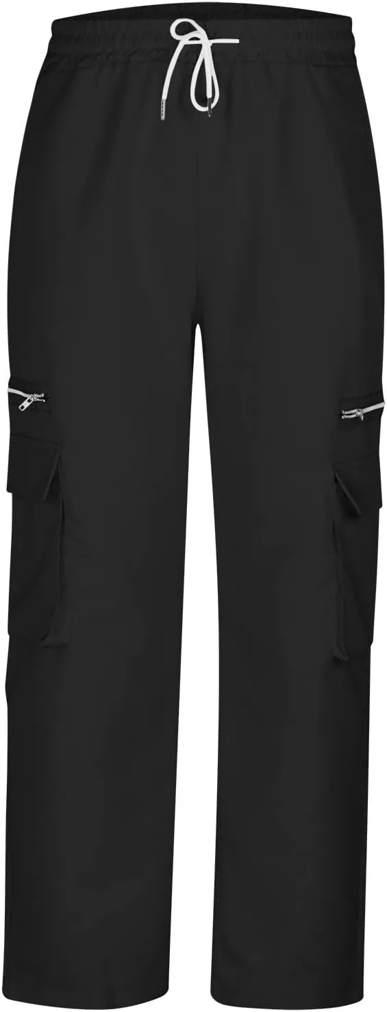 Uillui Men's Casual Wild Cargo Pants Relaxed Fit Elastic Waist Stretch Golf Work Pants Tactical Loose Hiking Casual Slacks