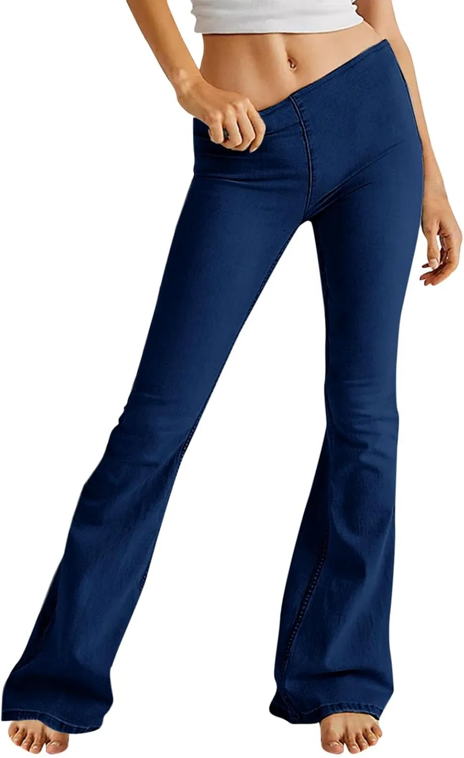 Uillui Women's Flared Skinny Jeans-Bootleg Yoga Jeggings Stretch Tummy Control High Waisted Casual Denim Bell Bottom Jeans