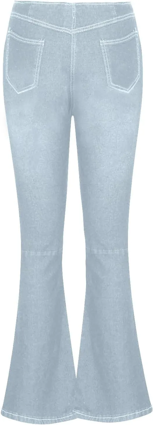 Uillui Women's Flared Skinny Jeans-Bootleg Yoga Jeggings Stretch Tummy Control High Waisted Casual Denim Bell Bottom Jeans