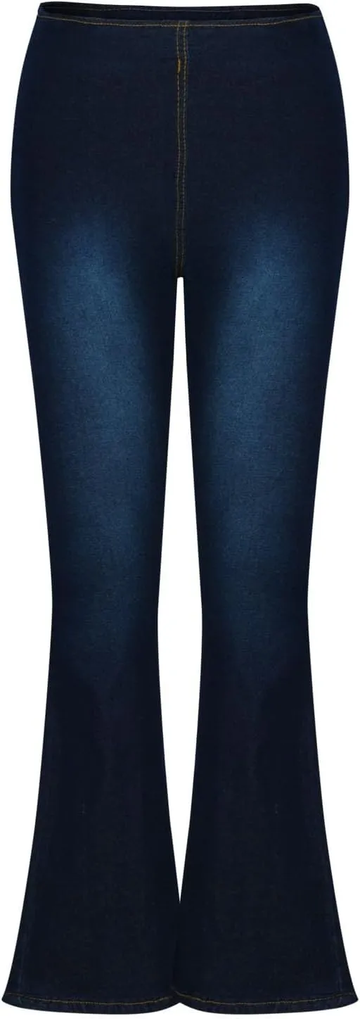 Uillui Women's Flared Skinny Jeans-Bootleg Yoga Jeggings Stretch Tummy Control High Waisted Casual Denim Bell Bottom Jeans