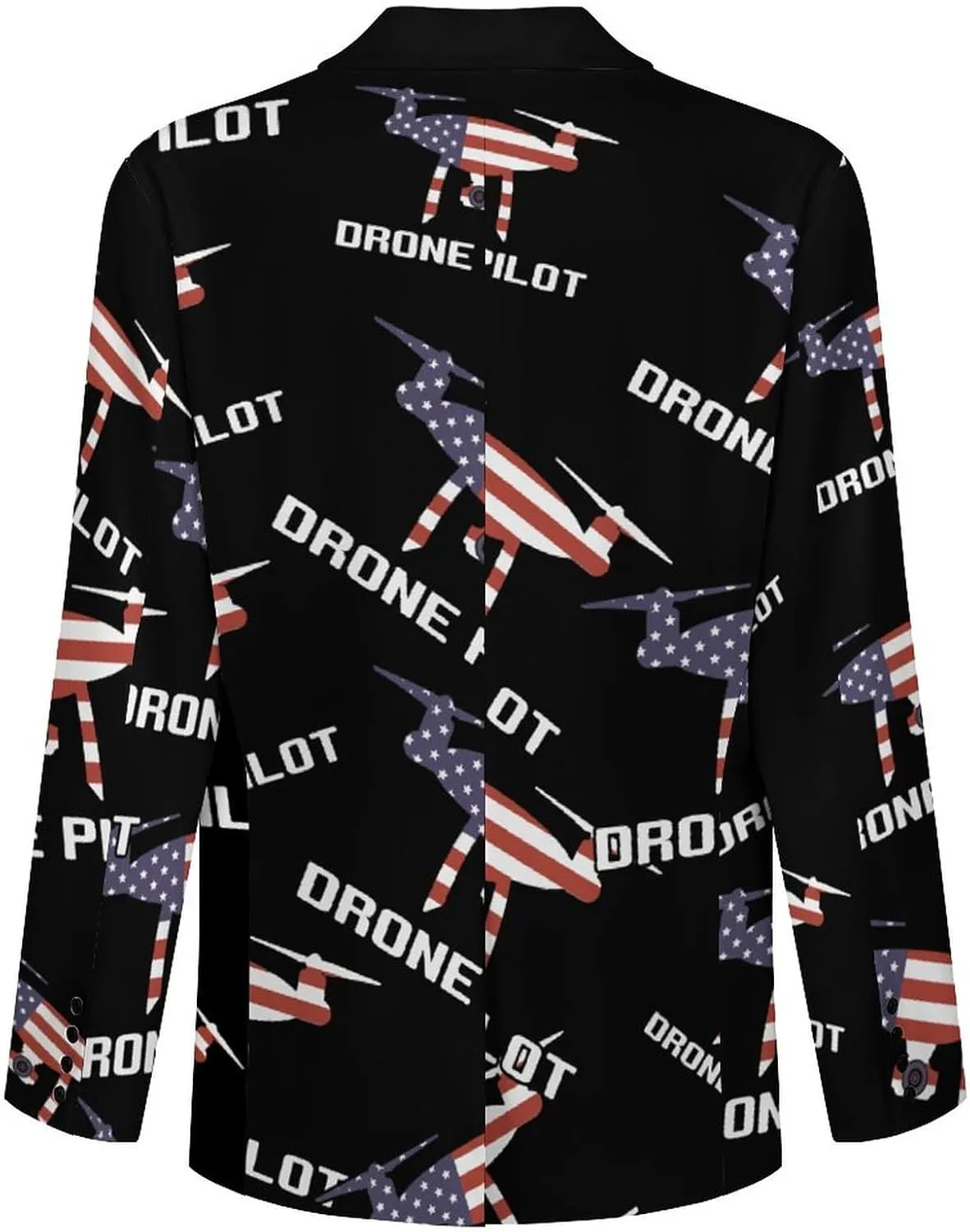 U.S.A. Flag Drone Pilot Mens Blazer Suit Jacket Lightweight Slim Fit Casual Coat